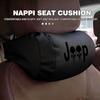 Nappa Leather Car Headrest Neck Support Pillow with Cloud Cotton Fill For Jeep Compass Renegade Cherokee Wrangler JK Patriot