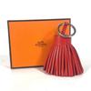 Hermes Fringe Carmen Bag Charm Key Ring Key Holder Leather Red/SilverHardware