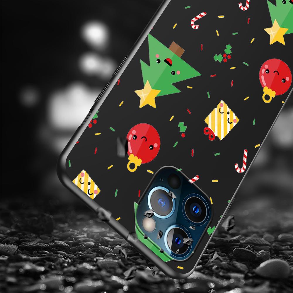 Phone Case for Apple iPhone 14 11 13 Pro Max 12 Mini XR 7 8 + SE 2020 XS 6 6s Plus 5 5s Christmas New Year Gifts Elk Snow Cover