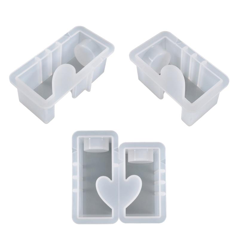 Handicraft Heart Candle Holder Epoxy Resin Casting Mould Silicone Resin Mold Home Ornament DIY Accessories Resin Mold