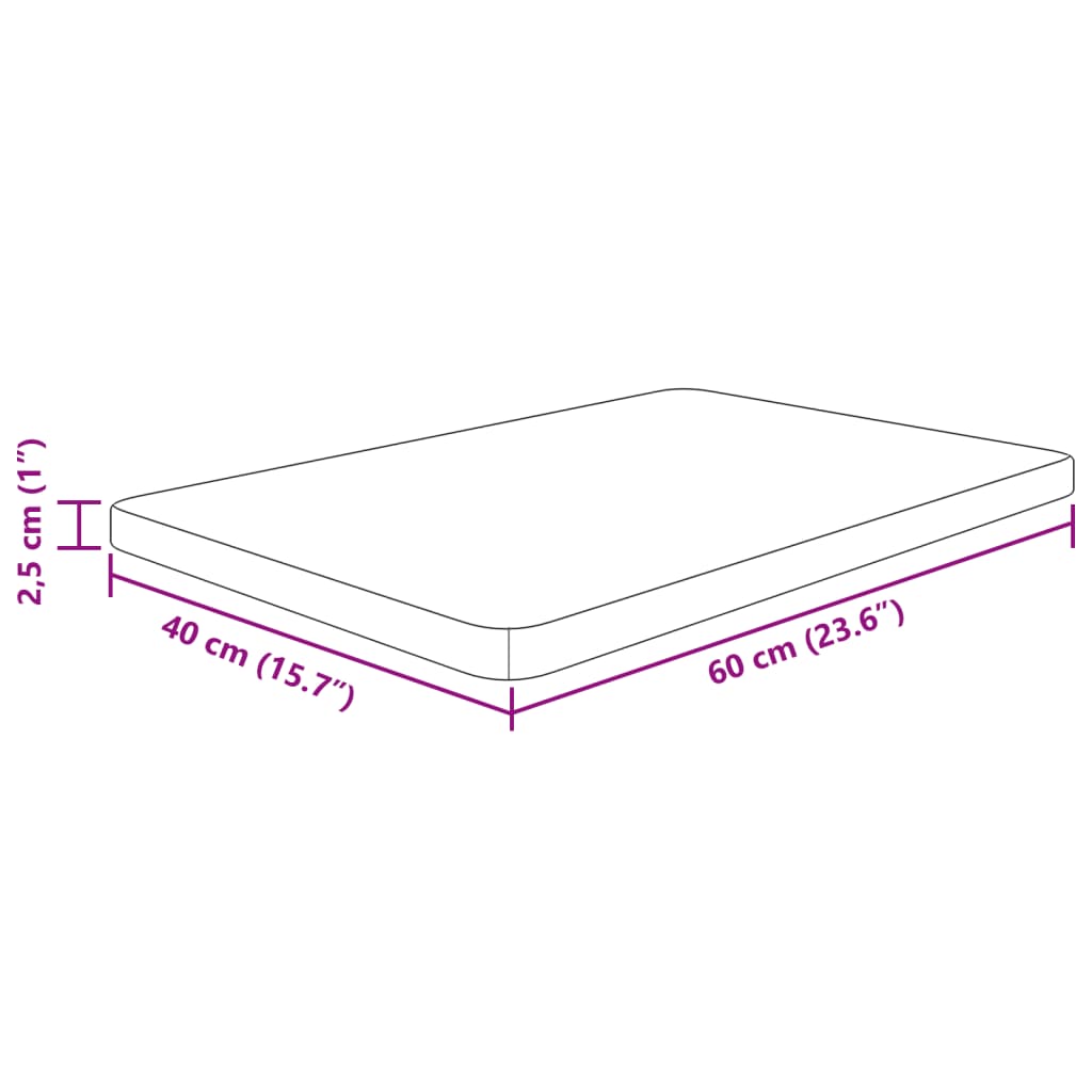 Vidaxl Blat Do Łazienki, 60X40X2,5 Cm, Surowe Lite Drewno