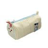 Cream Cartoon Pencil Case With Large Capacity For Students And Office Use