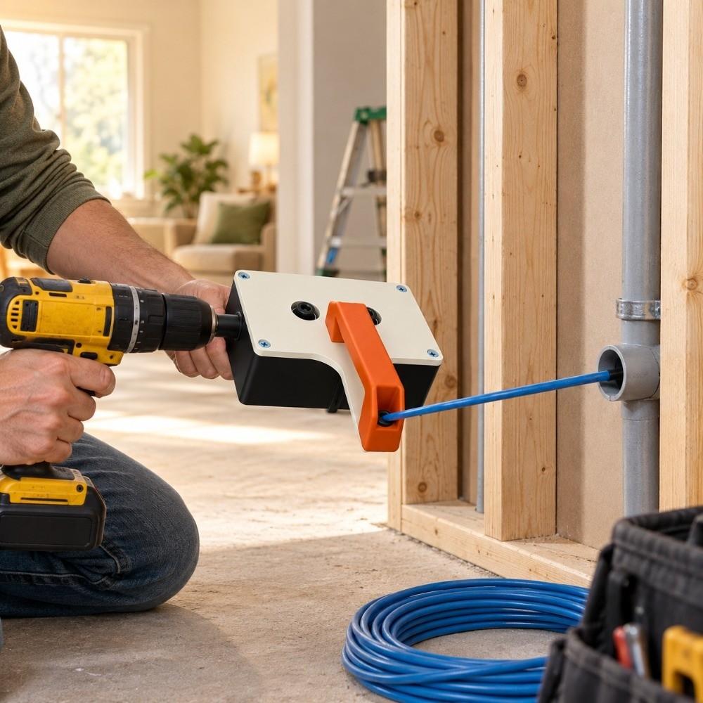 Orange Threading Machine Black Cable Pulling Tool Efficient Electric Wire Puller  Electricians