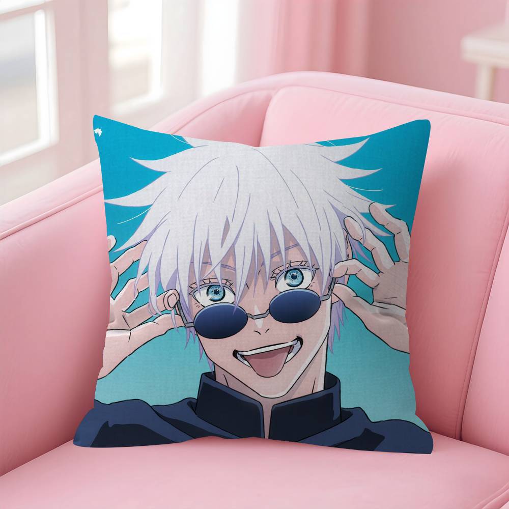 Satoru Gojo Anime Jujutsu Kaisen Pillow Gift Home Office Decoration Bedroom Sofa Car Cushion Cover Case 45X45