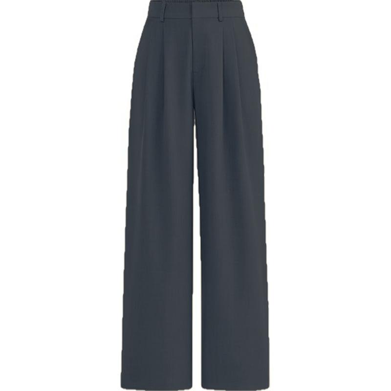 Women High Waist Straight Leg Loose Business Casual Wide Leg Suit Pants