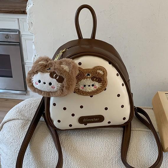 Schoolbag backpack Korean version polka dot egg cute cartoon backpack niche design leisure travel commuter student schoolbag