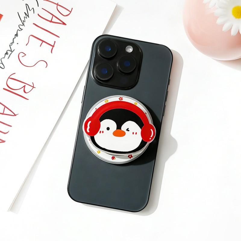 Cute Cartoon Animal MagSafe Magnetic Dropper Phone Airbag Holder Lazy Person Folding Telescopic