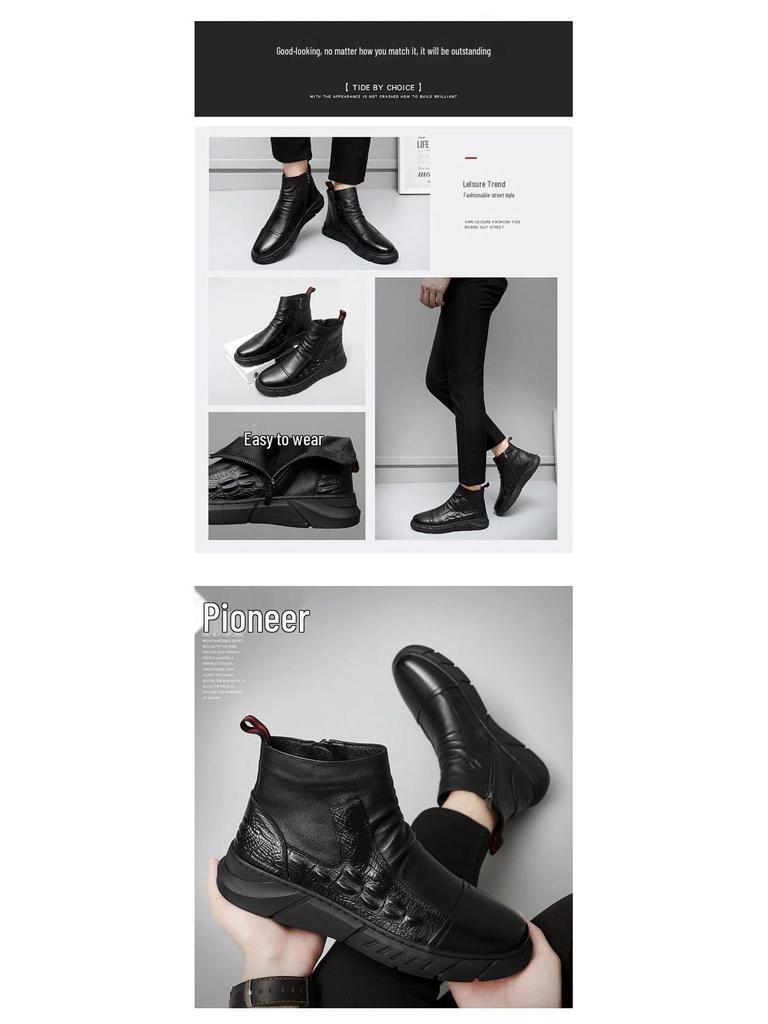 2025 Men's Winter Martin Boots: Versatile British Leather High-Top & Ankle Work Boots for Autumn