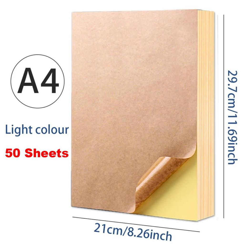 A4 Bedruckbares Weißes Aufkleberpapier, Laser-/Tintenstrahldruck - Matt/Kraft, A4 Größe (8.27''x11.69'')