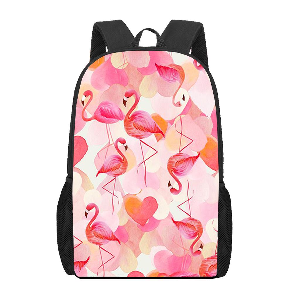 Klassiek rood mooie Flamingo vogel Notitieboek Rugzakken leerling Schooltassen 3D Print Oxford Waterdicht Jongens/Meisjes Laptop Rugzakken