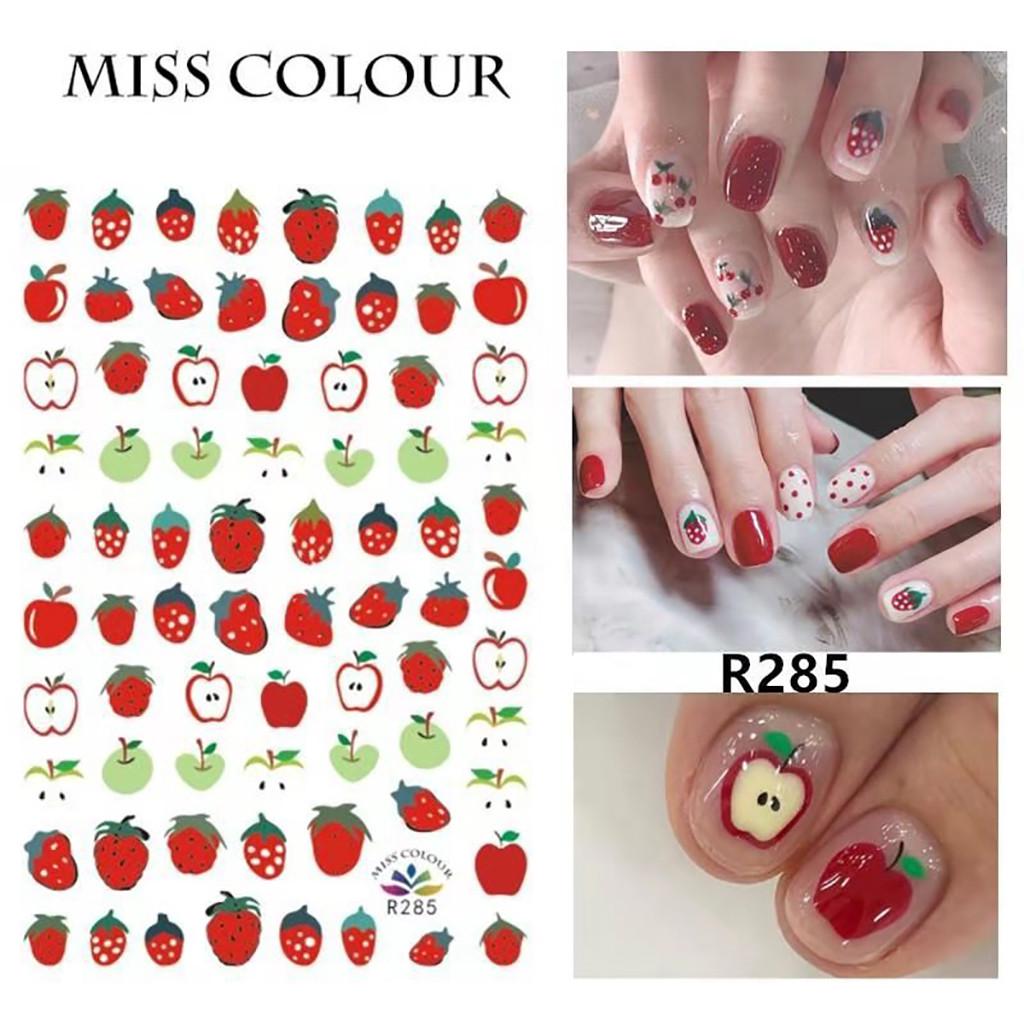 Water Transfer Fruit Sticker Rainbow Decals Summer DIY Manicure Decor