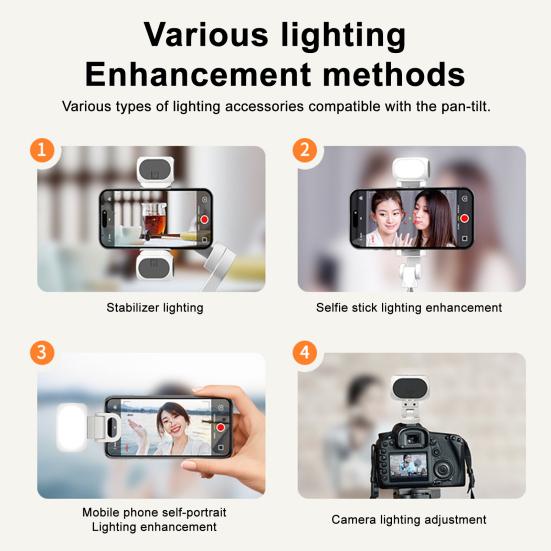 Yousheng Phone Gimbal Stabilizer Fill Light for DJI 3000K-6500K 3 Lighting Color 10-Level Brightness Adjustable Pocket Size Magnetic Smartphone Vlog