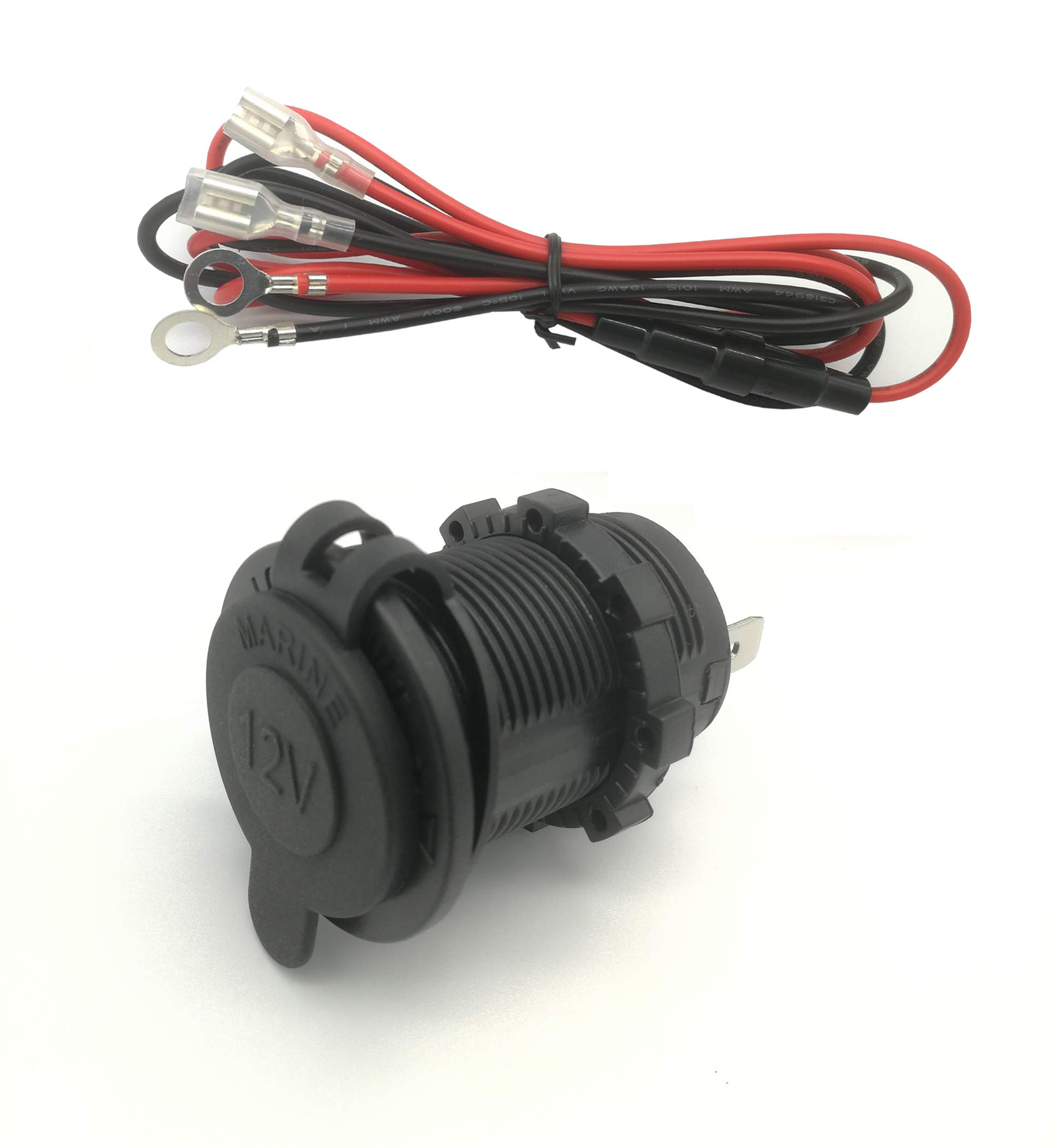 

/ Водонепроницаемая розетка питания 24 В постоянного тока морского класса, розетка прикуривателя, подходит для лодки, мотоцикла, автомобиля, соединительный кабель 1 м в комплекте серый