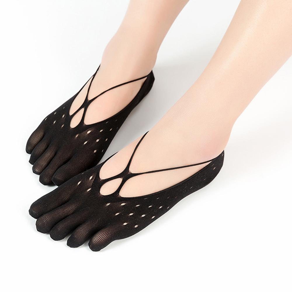 

Breathable Funny Toe Girls Women Traansparent Five Finger Socks Toe Socks Mesh Short Socks чёрный