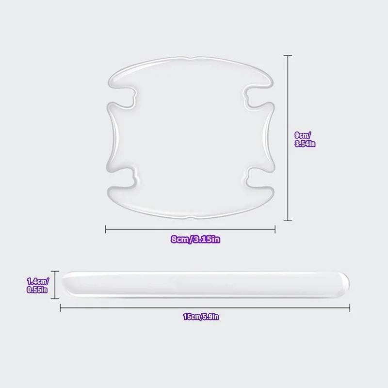 Car Door Handle Bowl Scratch Transparent Stickers Protective Invisible Silicon Rearview Mirror Anti-collision Protection Strip