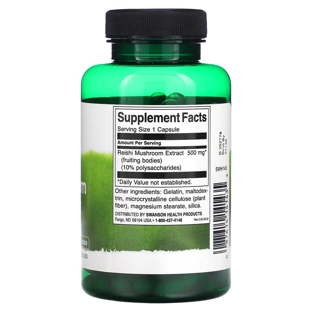 Reishi Mushroom Extract, Standardized, 500Mg, 90 Capsules