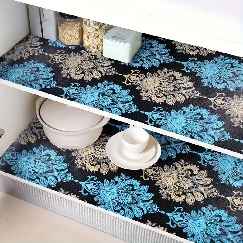 1 Roll  Self-adhesive Wallpaper  Blue and Yellow European Style Flower Wallpaper Peeled and Pasted Furniture Renovation Wallpaper, Wall Decoration!
