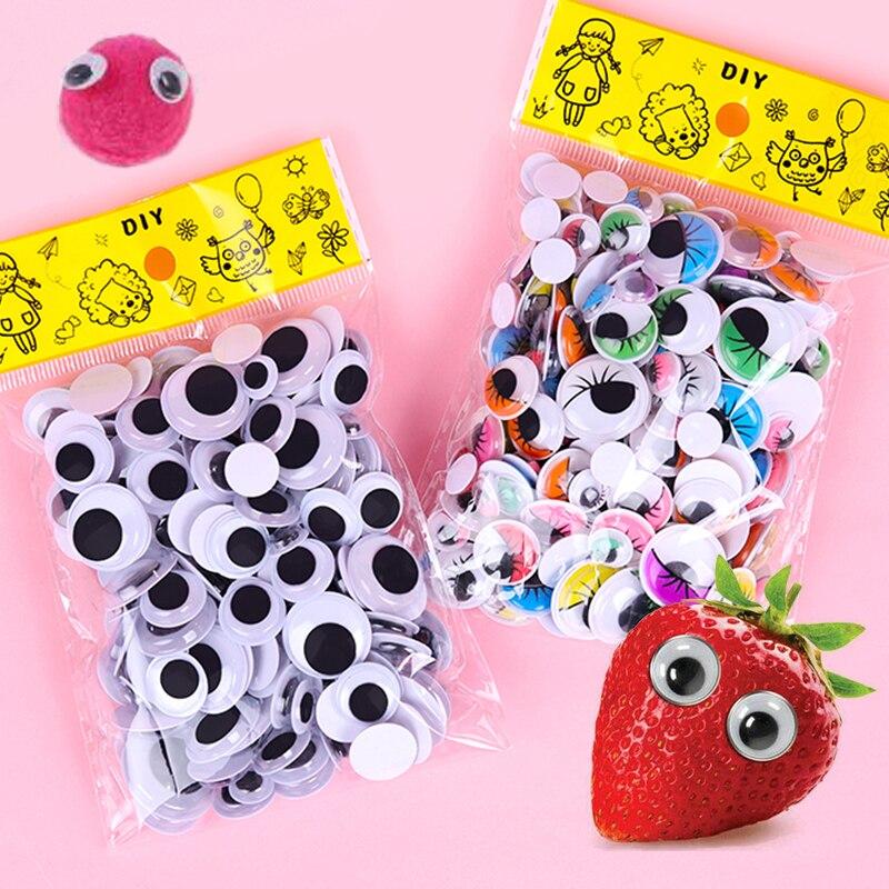 100pcs/200pcs Self-adhesive Googly Wiggle Eyes for DIY Scrapbooking Crafts Projects DIY Dolls Accessories Eyes Handmade Toys