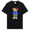 Teddy Bear Playing Badminton Tshirt Men's Clothing Tops Graphics Kawaii Shirt T Shirts For Men Cotton T-shirt Streetwear
