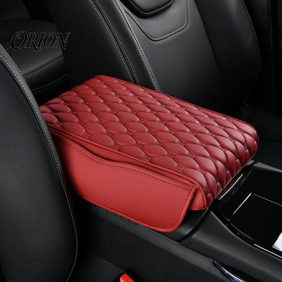 Auto Armrest Box Cover Car Console with Storage Bag, Universal Imitation PU Leather Interior Accessories Pad, Diamond Quilted Protector for