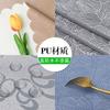 European Style PU Tablecloth, No Wash Restaurant Household Rectangular Waterproof Dining Table Fabric Jacquard Round Table Mat