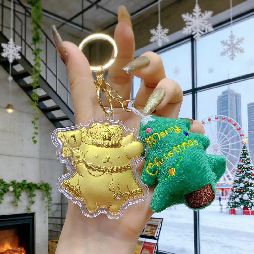 

Shuibei Gold 999 Lucky Red Apple Plush Keychain - Cute Cartoon Doll Pendant Gift