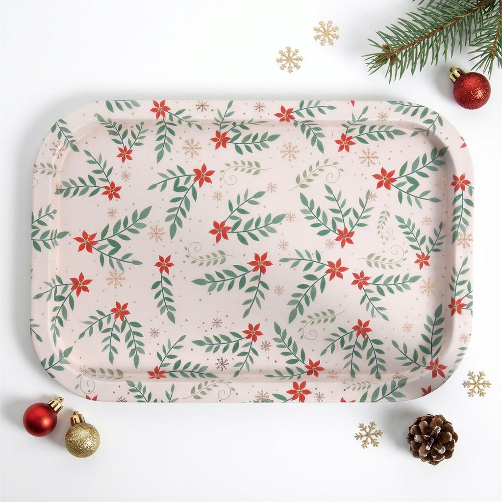 KITCHEN TRAY TABLE DECORATION RECTANGULAR FOR SERVING CARRYING 21x14x2