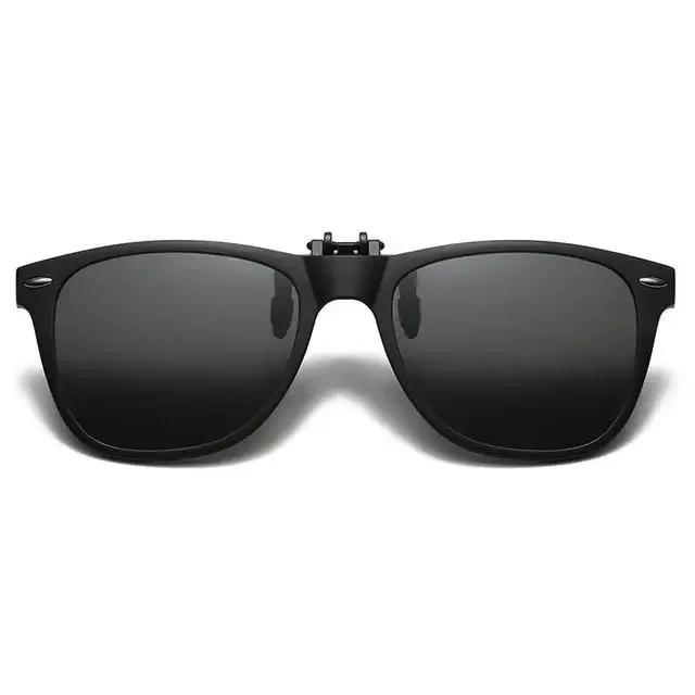Men's Polarized Clip-On Sunglasses Vintage Square Design Anti-Glare Night Vision Driving Goggles