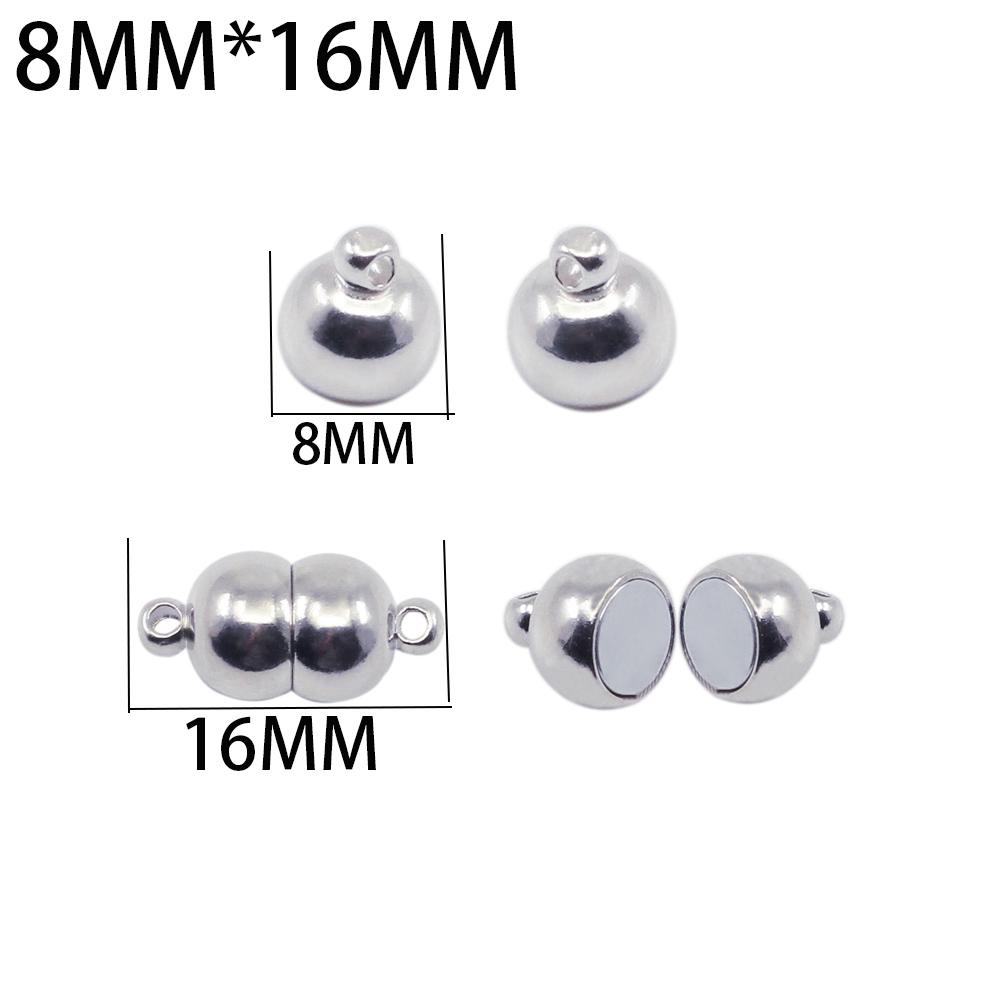 10pcs/lot Rhodium Color Magnetic Clasps Stainless Steel For Leather Bracelets Necklace Connectors Jewelry Findings Making DIY