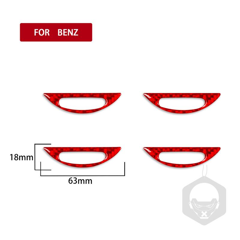 Red Carbon Fiber Air Conditioner Outlet Trim Cover Car Interiors Accessories Decoration Sticker For Benz M-class W164 2005-2011