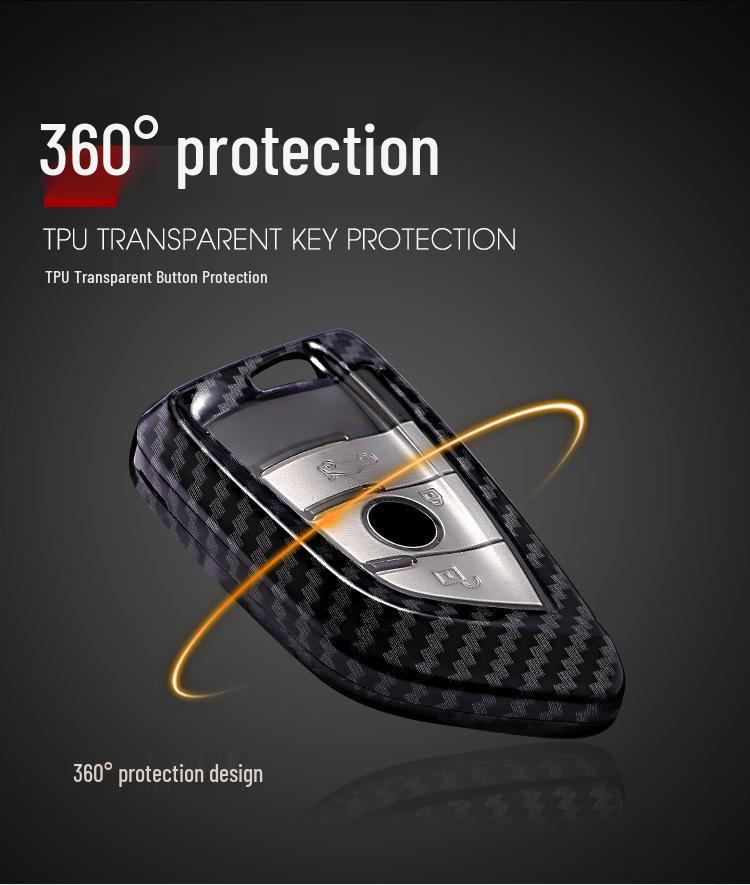 KAKTUS Carbon Fiber Car Key Case for BMW 18 Models 57 Series X1/X3 - Full Wrap Shell
