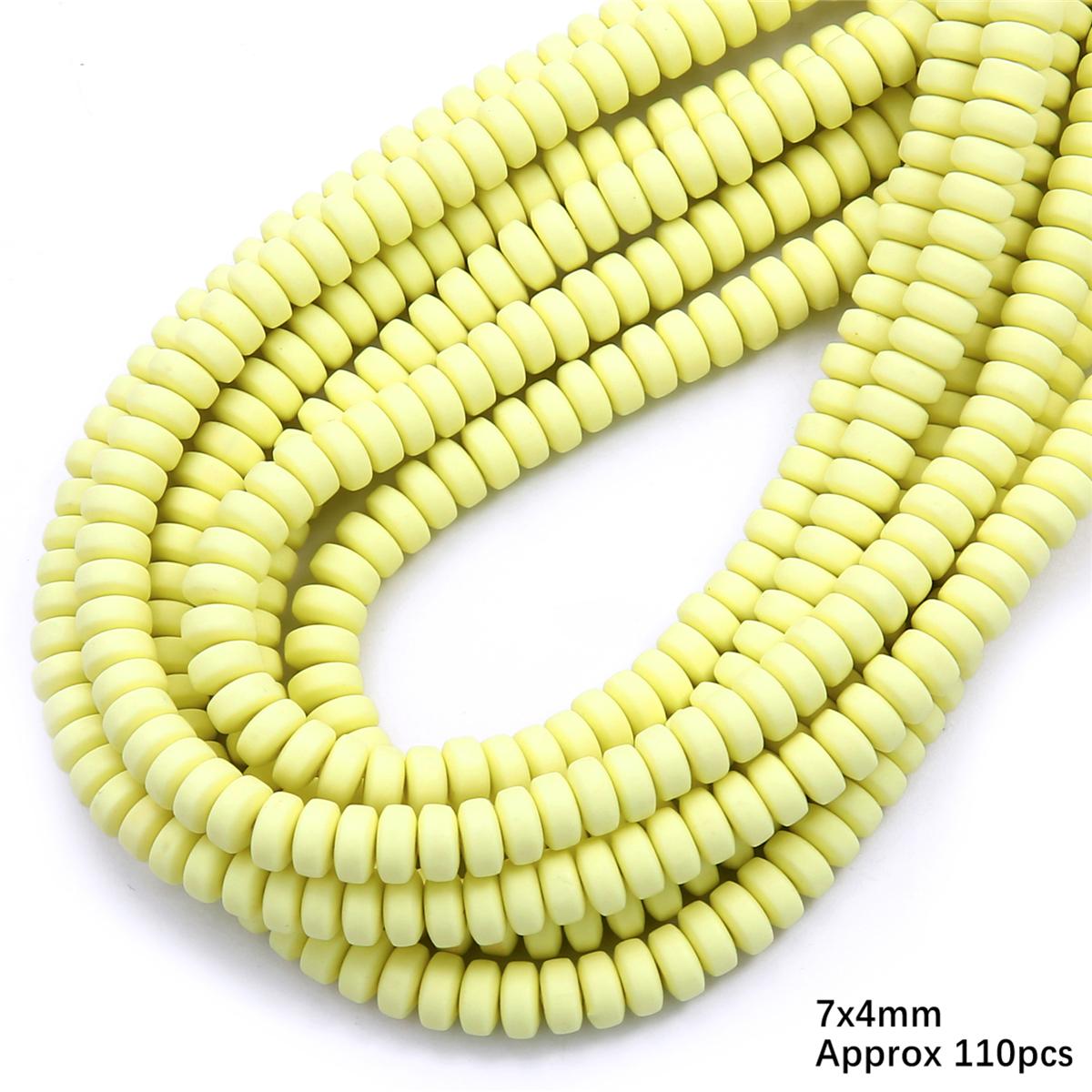 

110 шт./пакет 7x4 мм плоские круглые бусины из полимерной смолы и глины, диск, свободная прокладка, бусины ручной работы для изготовления ювелирных изделий своими руками, браслеты, ожерелья, поделки 39 см/15