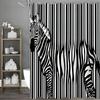 Zebra Stripe Shower Curtain, Bathroom Decorative Shower Curtain, Waterproof Shower Curtain with Hooks