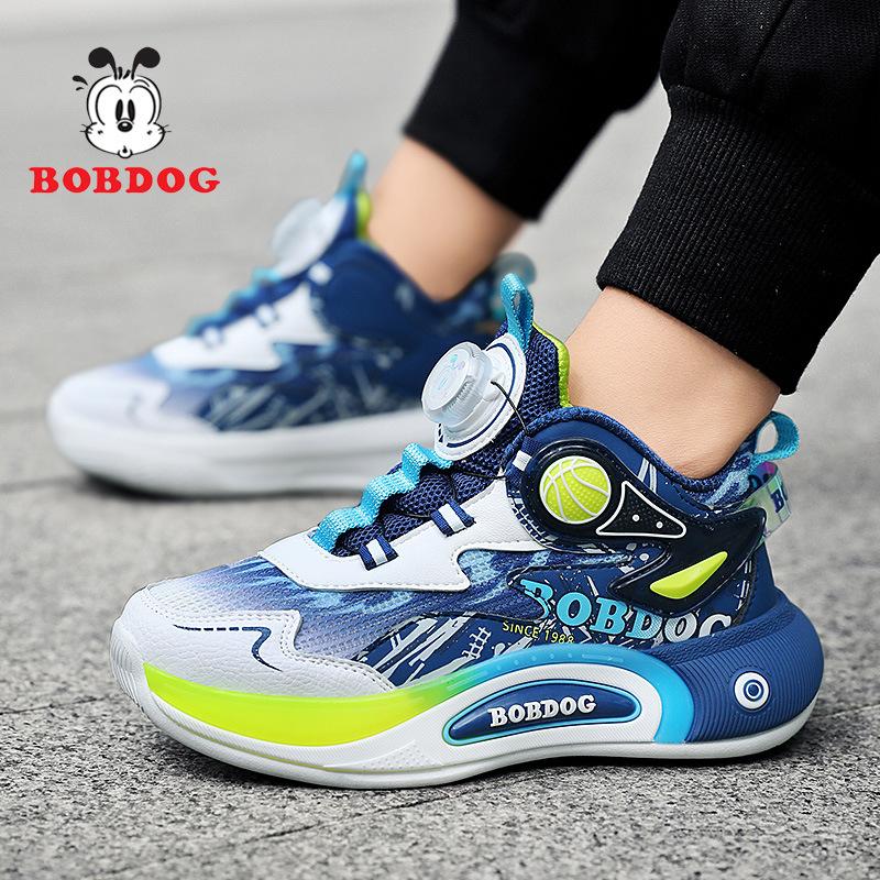 Babu Bean Students Boys Basketball Shoes 2025 Autumn and Winter New Middle-aged and Older Children's Sports Shoes Mesh Breathable Sneakers