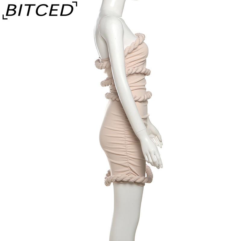 BITCED Women's Summer Waist-Defining Sleeveless Strapless Dress