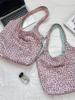 Korean Retro Leopard Print Suede Shoulder Bag - Chic Double-Sided Tote for Early Autumn