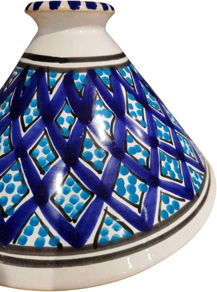 Large Handmade Tunisian Navy Blue Tagine – Traditional Ceramic Cookware for Oven & Fire – Authentic Tunisian Craftsmanship