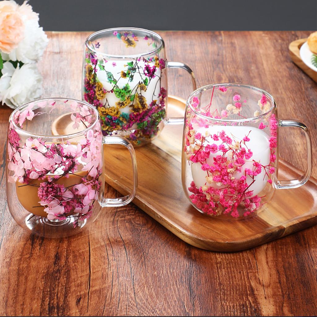 Dried Flower Double-Layer High Borosilicate Glass Cup