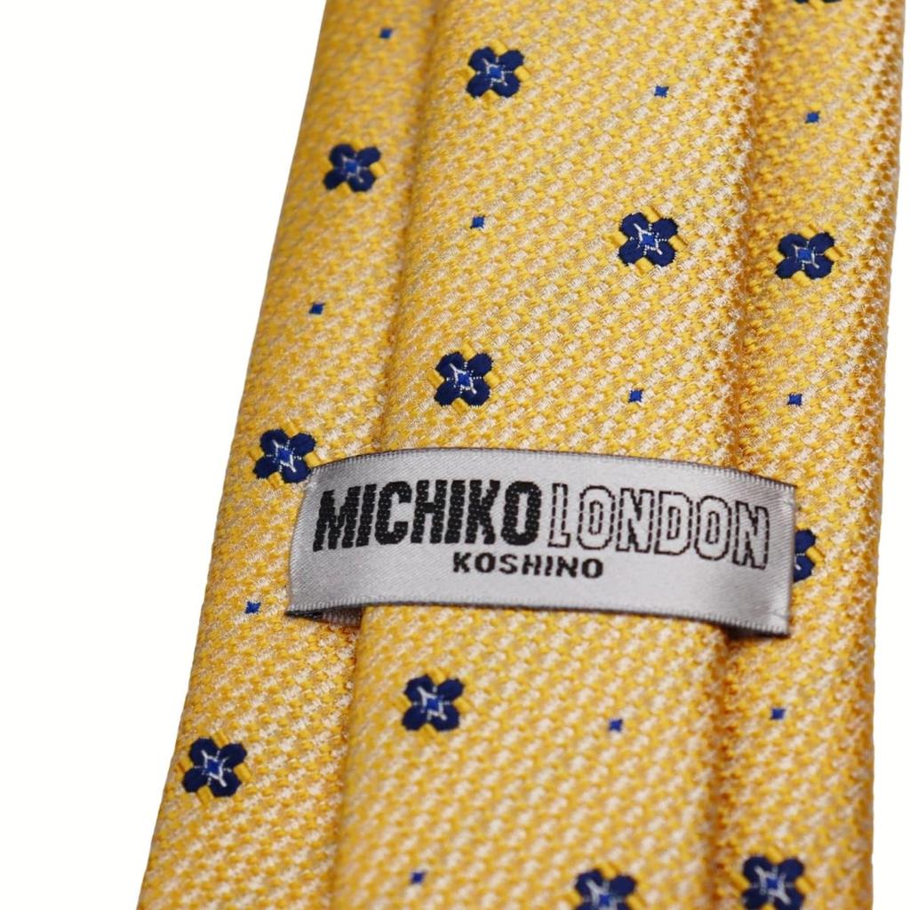 Michiko London Bonded Fabric with Lining for Made In KOSHINO Brand Komon Wrinkle-Resistant Volume, Japan, Necktie, Pattern, 100% Silk, Unisex, MKJ-039