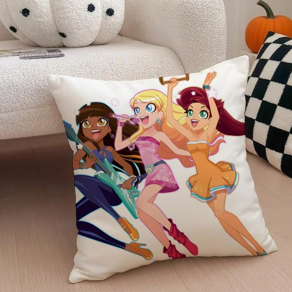 Magical Musical French Anime LLoliRock Cushion Cover Throw Pillow Cover Hidden Button Durable Polyester Chair Cushion