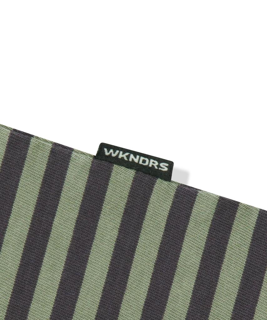 WKNDRS [Koin Seoul] Damaged Striped T-Shirt (Khaki)