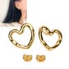 Ear Studs Hollow Heart Shape Exquisite Fashionable Versatile Stud Earrings for Daily Dating Work