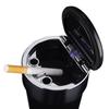 Car Ashtray with Lid Portable Ash Tray with LED Light Cigarette Ashtray Smell Proof with Double Smoke Hole for Car Travel Agency