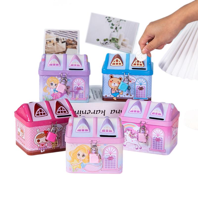 Little Spirit S23 Cartoon Piggy Bank with Lock - Cute Birthday Gift for Kids, Boys, and Girls