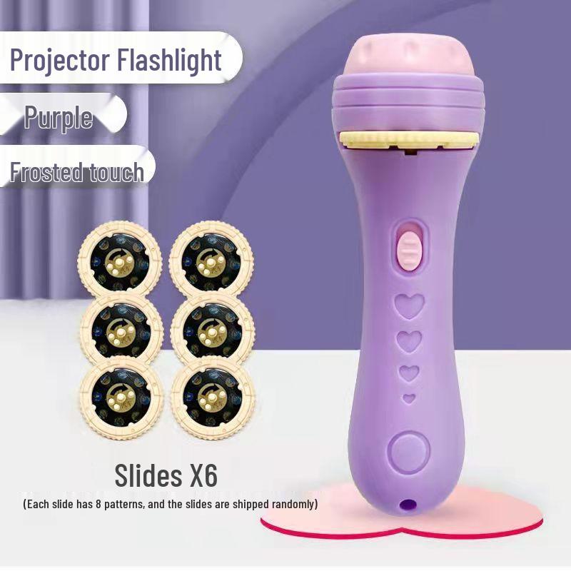 Available Children's Cognitive Cartoon Animal Projector Flashlight for Early Education