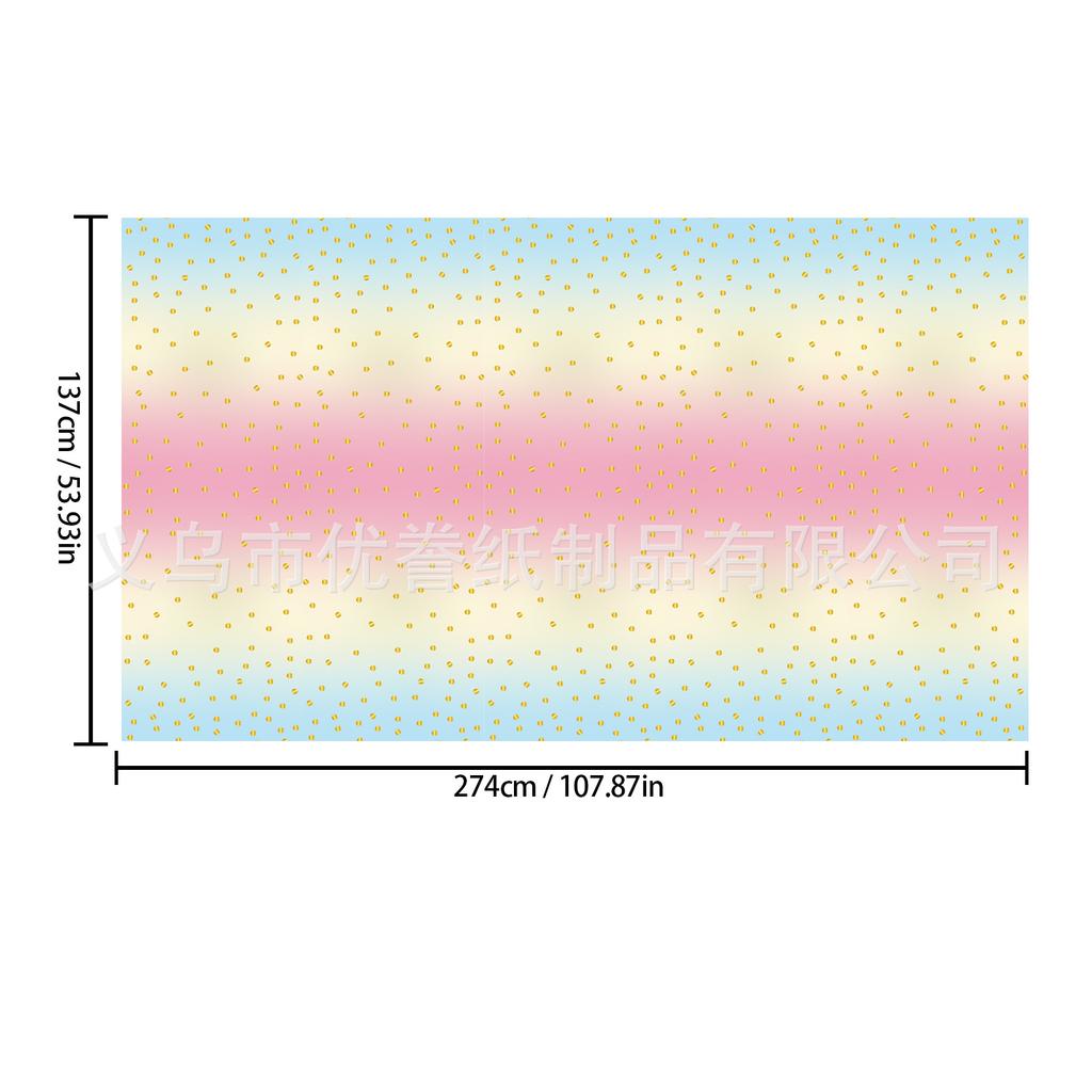 Spot Bronzing Weiß Foundation/Foundation/Blauer Hintergrund Großes Goldpunkt-Thema Tischdecke Einwegtischdecke Wasserdicht