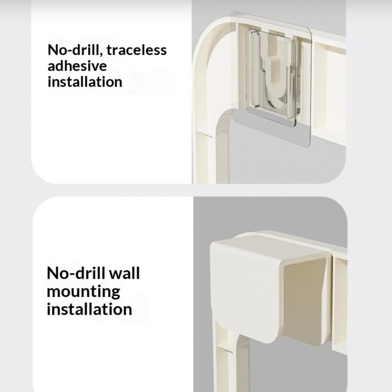 1 Pcs Kitchen Garbage Bag Holder Cabinet Door Hanging Trash Holder Foldable Multi-Purpose Bathroom Wall Plastic Bag Holder