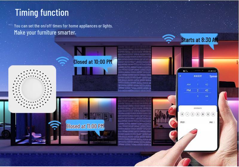 Tuya Smart WiFi Disconnector: 1-4 Way Dual Control Light Switch Module, Zero Fire