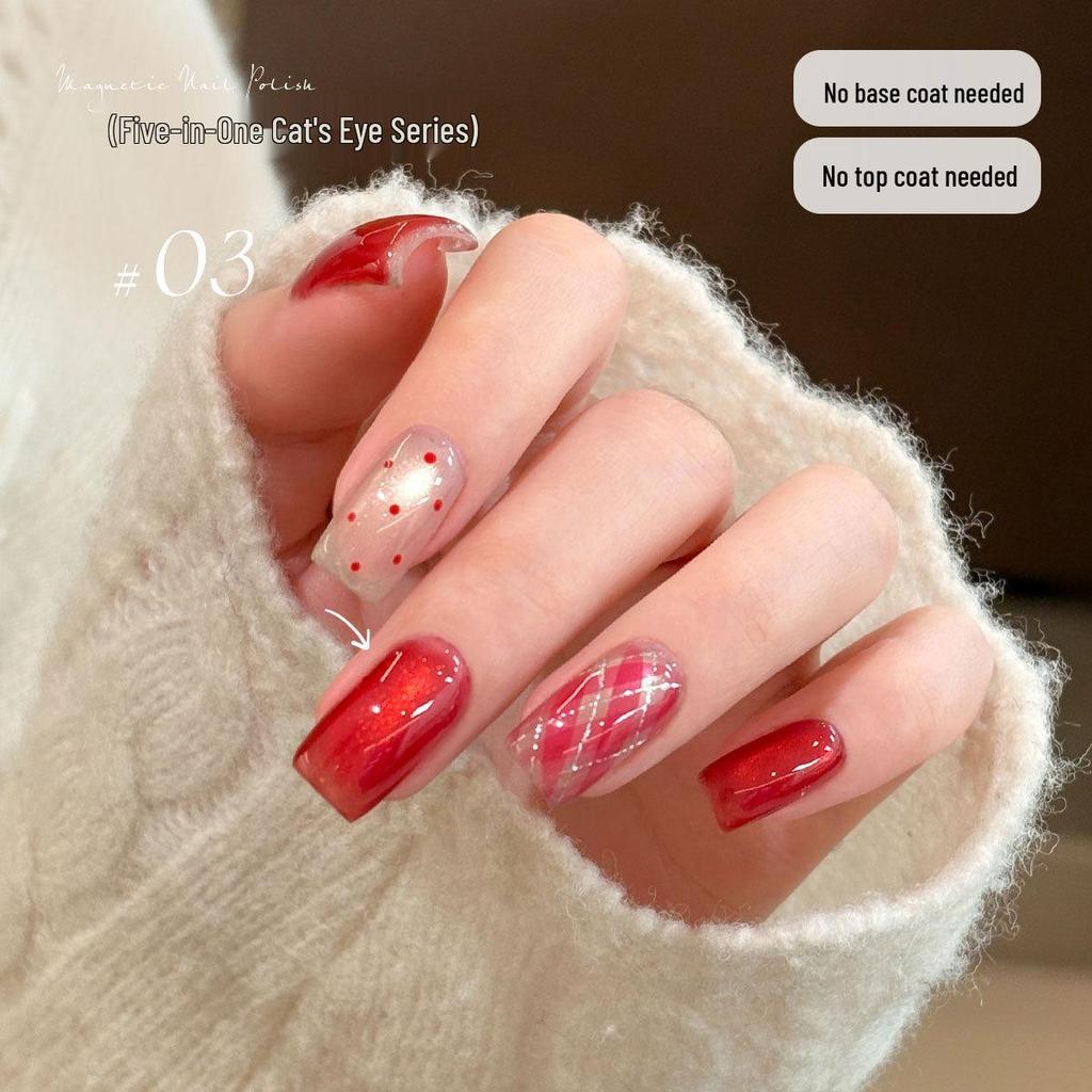 KaSi 2025 Autumn/Winter Sparkle Cat Eye Gel Polish - One-Step, Five-in-One Color for Nail Art