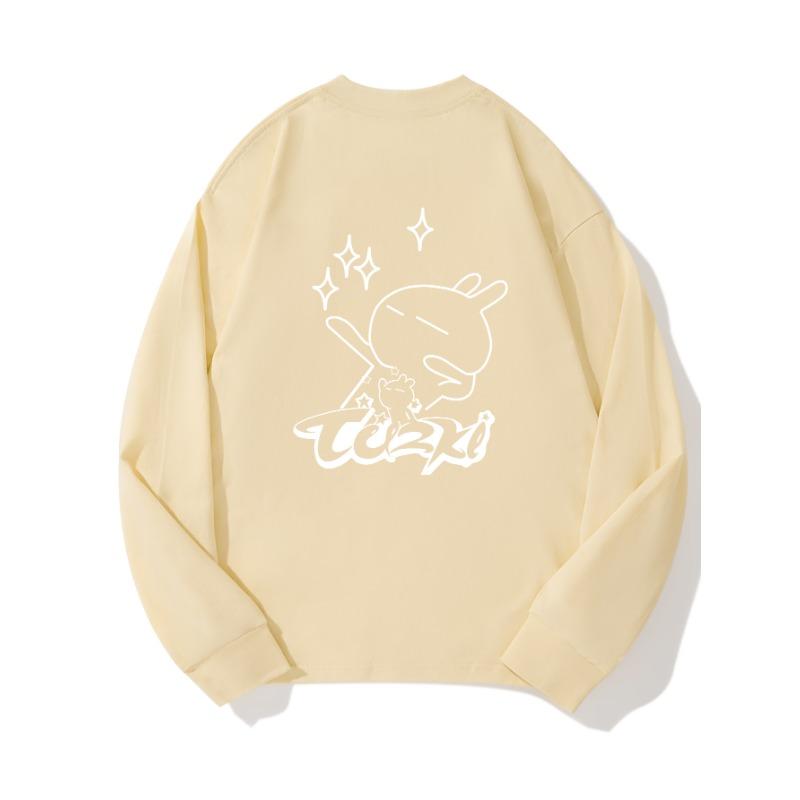 

Little Playboy Осенняя одежда Длинные рукава Чистый хлопок Новый мужской и женский топ, Весенний внутренний слой, Базовая рубашка, Круглая горловина Длинные рукава Футболка XXL бежевый